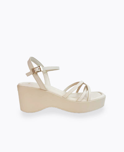 Celestial Platform Heel Sandals - Beige
