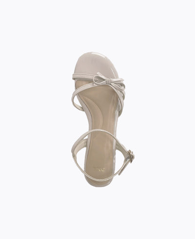 Aurora Bow Flat Sandals - Beige