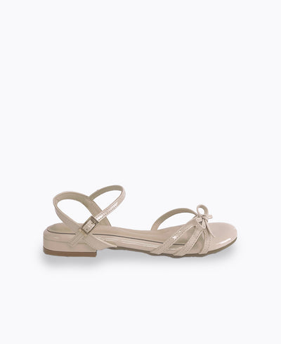 Aurora Bow Flat Sandals - Nude