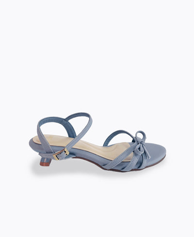 Leah Bow Heel Sandals - Blue