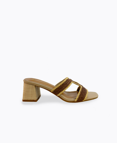 Lara Heel Sandals - Brown