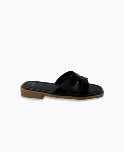 Billie Flat Sandals - Black