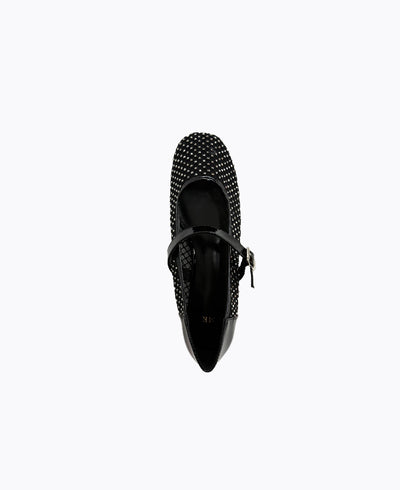 Ariana Mesh Mary Jane Flats - Black
