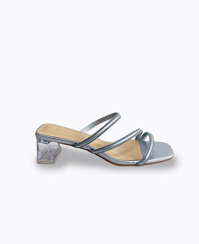 Harper Heel Sandals - Silver