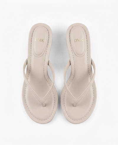 Bailey Thong Heel Sandals Beige