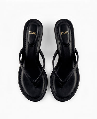 Bailey Thong Heel Sandals Black