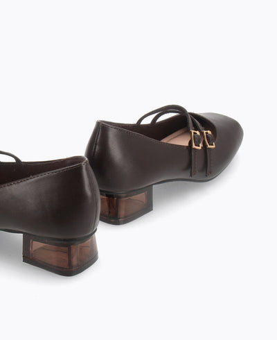 Carrie Mary Janes -  Matte Brown
