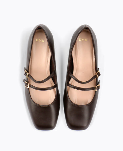 Carrie Mary Janes -  Matte Brown
