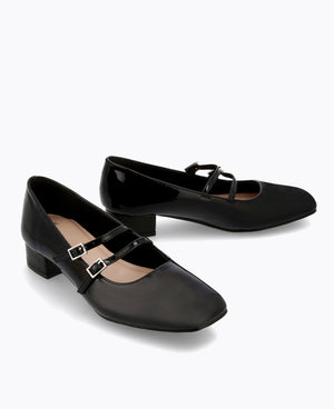 Carrie Mary Janes - Black (Patent/Glossy)