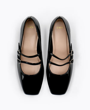 Carrie Mary Janes - Black (Patent/Glossy)