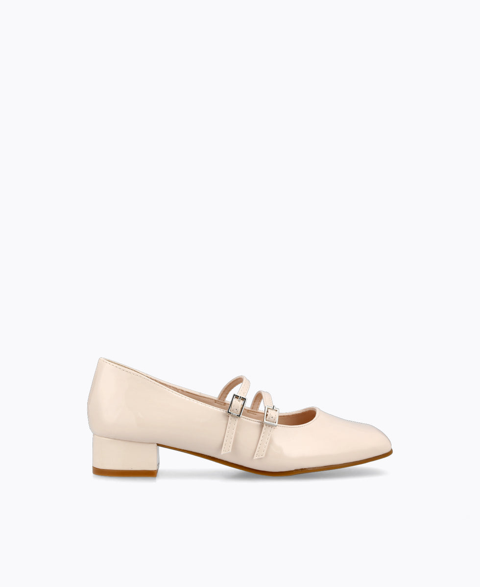 MARY JANE BEIGE CREAM MIX BLACK CALFSKIN main image 1
