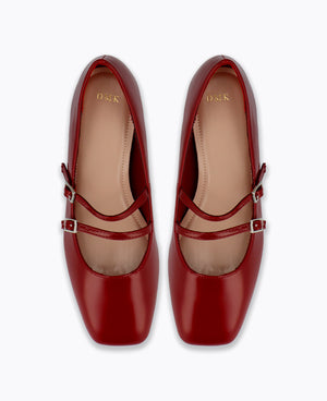 Carrie Mary Janes - Maroon (Patent/Glossy)