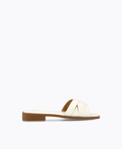 Whitney Flat Sandals - White
