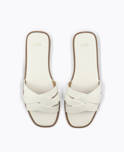 Whitney Flat Sandals - White
