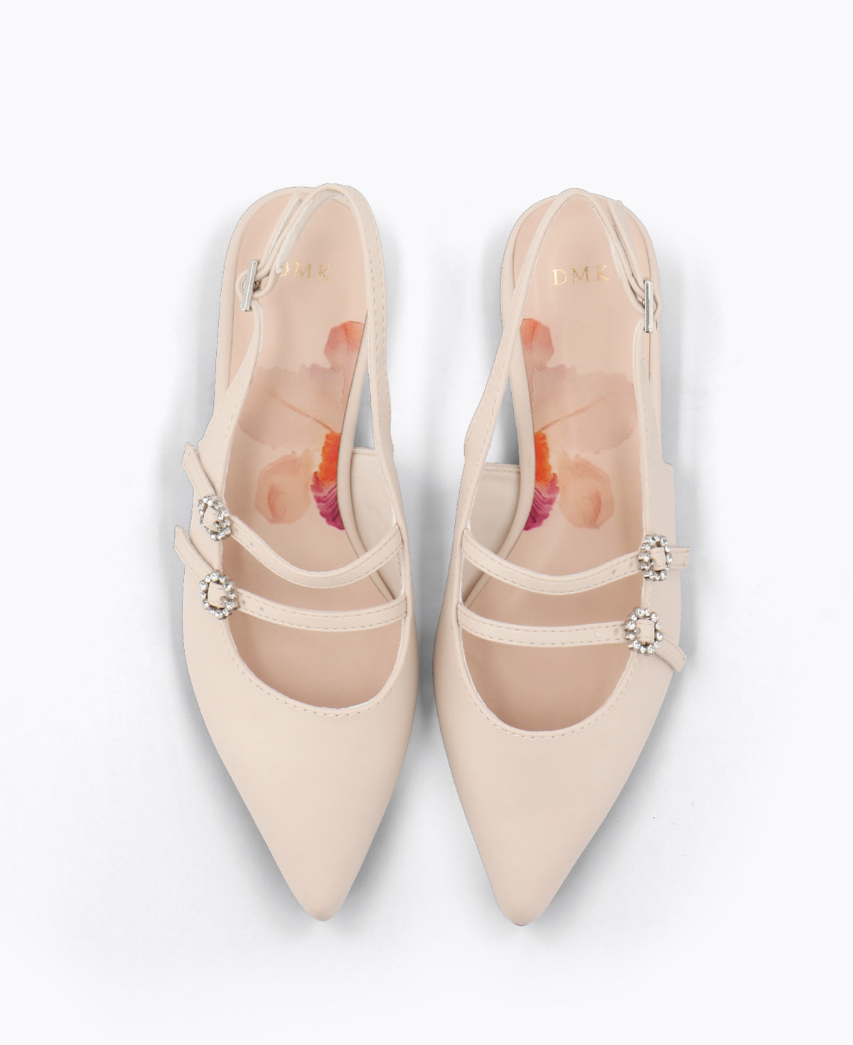 Inca Slingback Mary Jane Flats - Beige