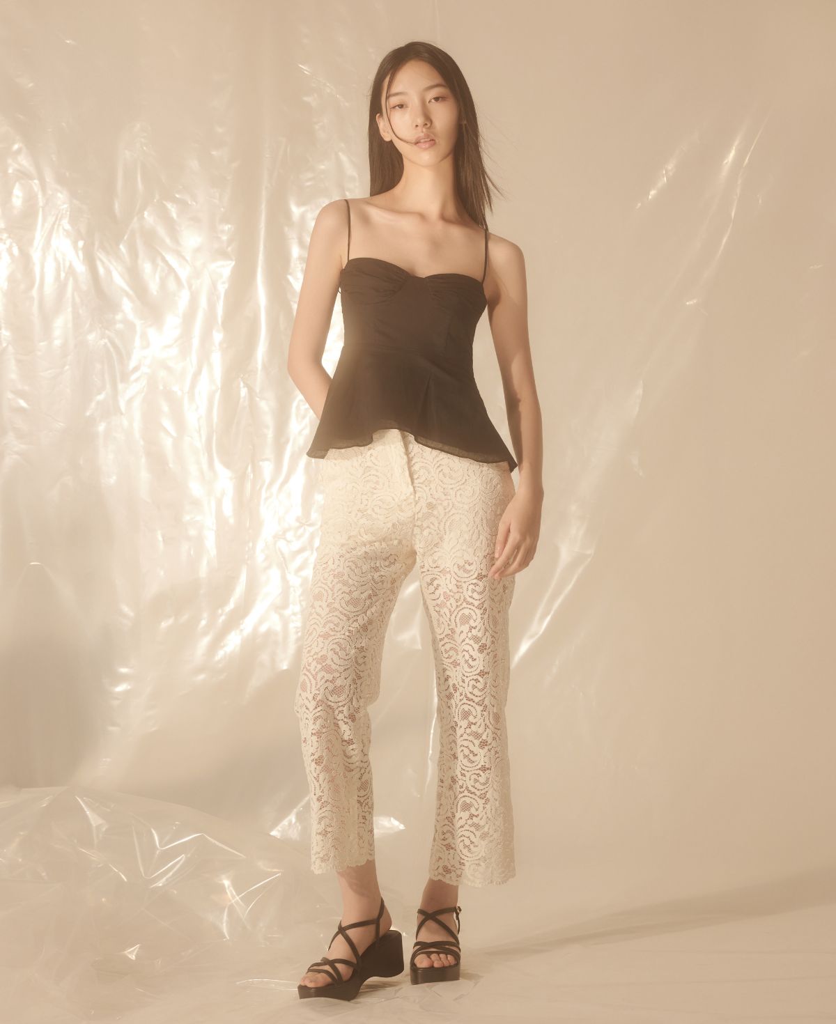 Ellen Platform Wedge Sandals - Black