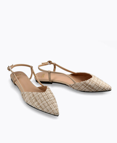 Lauren Slingback Flat Pumps - Taupe