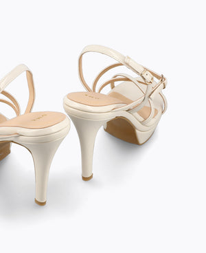 Elodie Strappy Platform Heel Sandals Beige