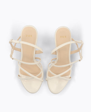 Elodie Strappy Platform Heel Sandals Beige
