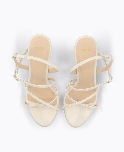 Elodie Strappy Platform Heel Sandals Beige