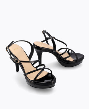 Elodie Strappy Platform Heel Sandals Black