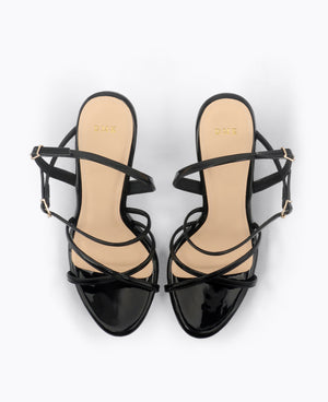 Elodie Strappy Platform Heel Sandals Black