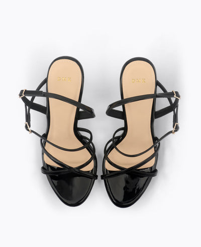 Elodie Strappy Platform Heel Sandals Black