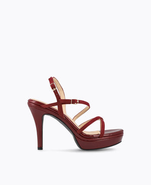 Elodie Strappy Platform Heel Sandals Maroon