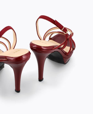 Elodie Strappy Platform Heel Sandals Maroon