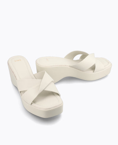Kaira Platform Heel Sandals - Beige