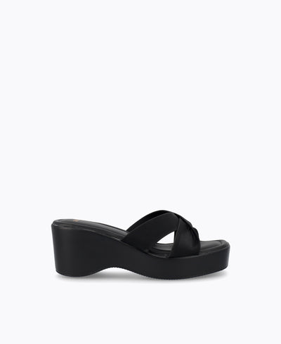 Kaira Platform Heel Sandals - Black
