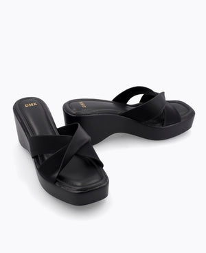 Kaira Platform Heel Sandals - Black