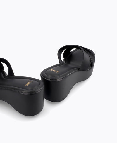 Kaira Platform Heel Sandals - Black