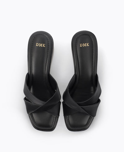 Kaira Platform Heel Sandals - Black