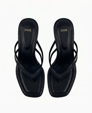 Lilith Thong Heel Sandals - Black