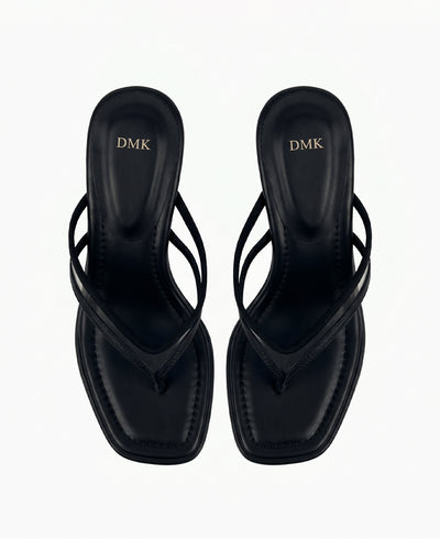 Lilith Thong Heel Sandals - Black