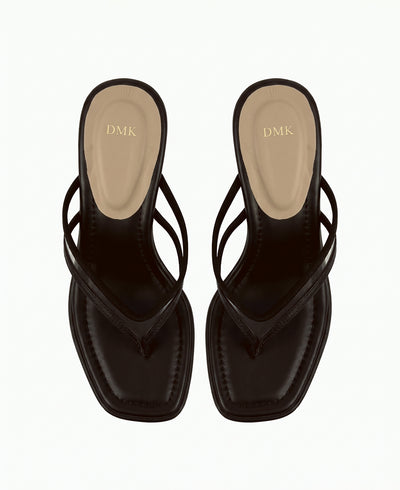 Lilith Thong Heel Sandals - Brown