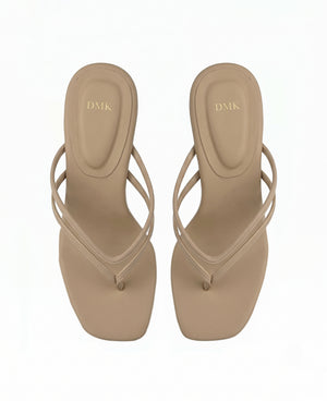 Lilith Thong Heel Sandals - Nude