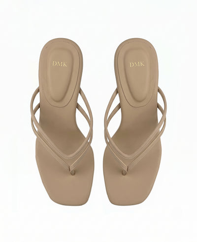 Lilith Thong Heel Sandals - Nude