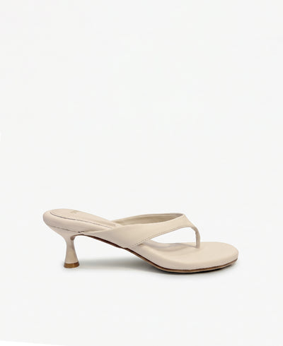 Sherry Thong Heel Sandals - Beige