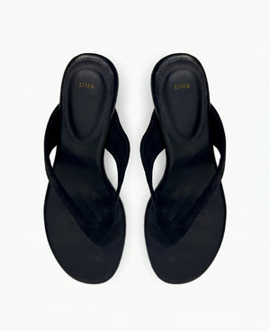 Sherry Thong Heel Sandals - Black