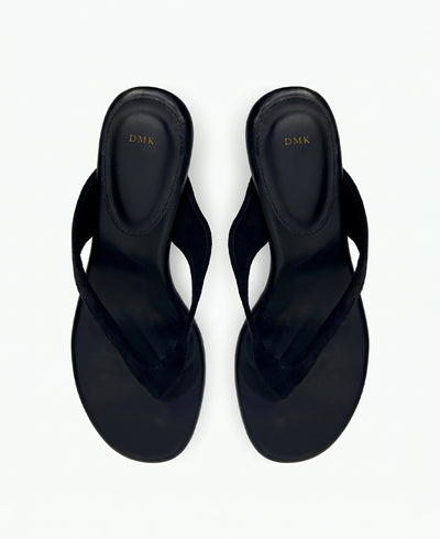 Sherry Thong Heel Sandals - Black