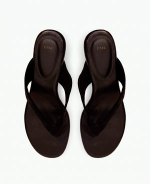 Sherry Thong Heel Sandals - Brown