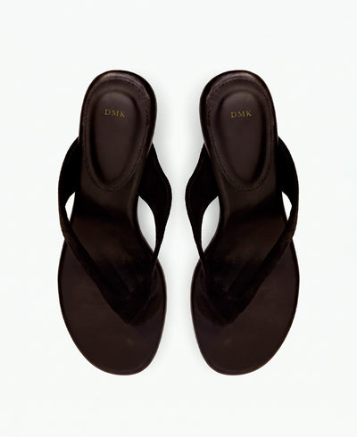 Sherry Thong Heel Sandals - Brown