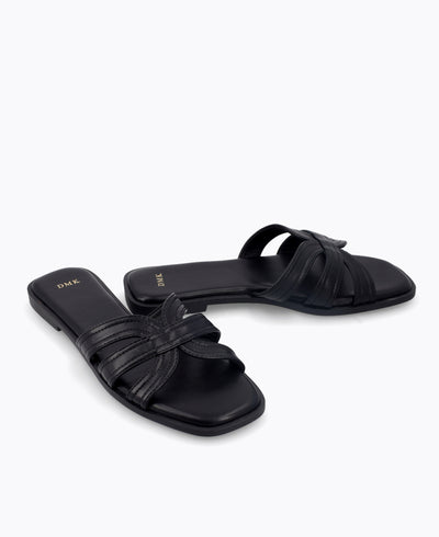 Emalyn Flat Sandals - Black
