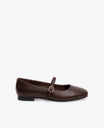 Juliana Mary Jane Flats - Brown