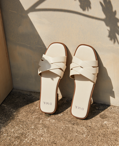 Whitney Flat Sandals - White