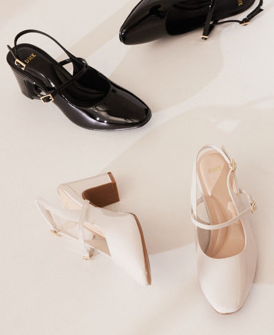 Lena Slingback Mary Janes - Beige