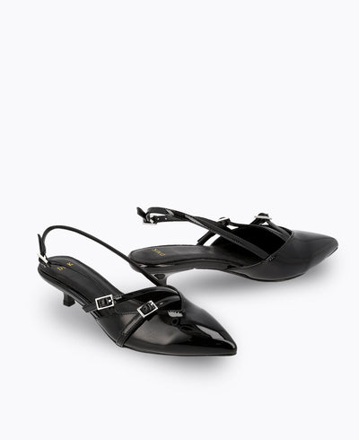 Adelia Slingback Heel Pumps - Black