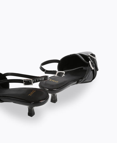 Adelia Slingback Heel Pumps - Black